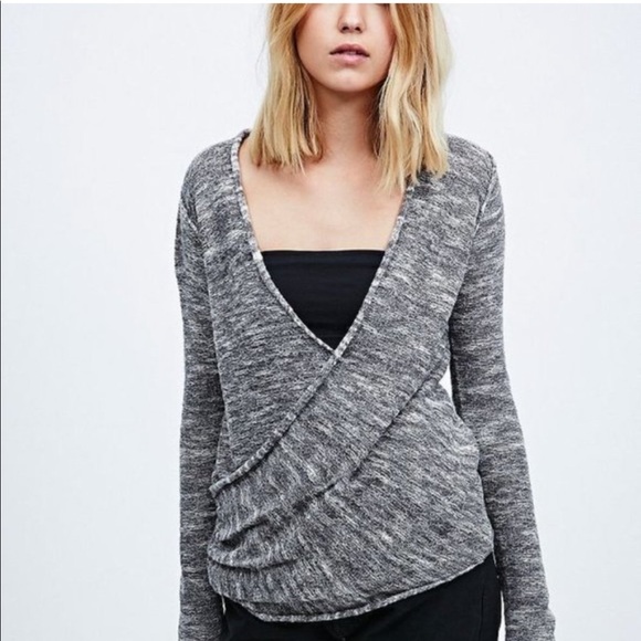 Free People Faux Wrap Sweater, size Large - Picture 5 of 12